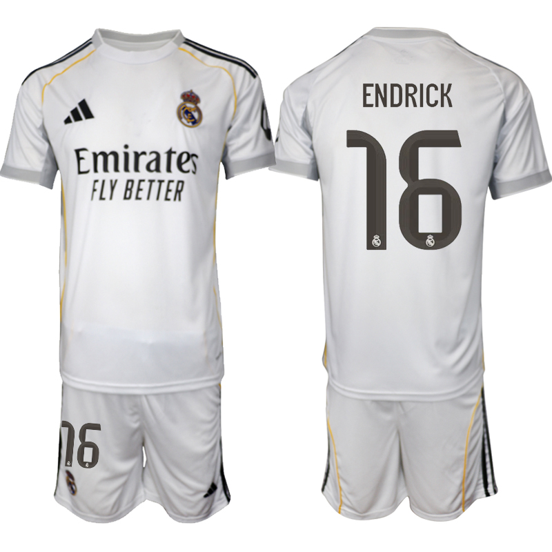 Men 2025-2026 Club Real Madrid home white #16 Soccer Jersey 01